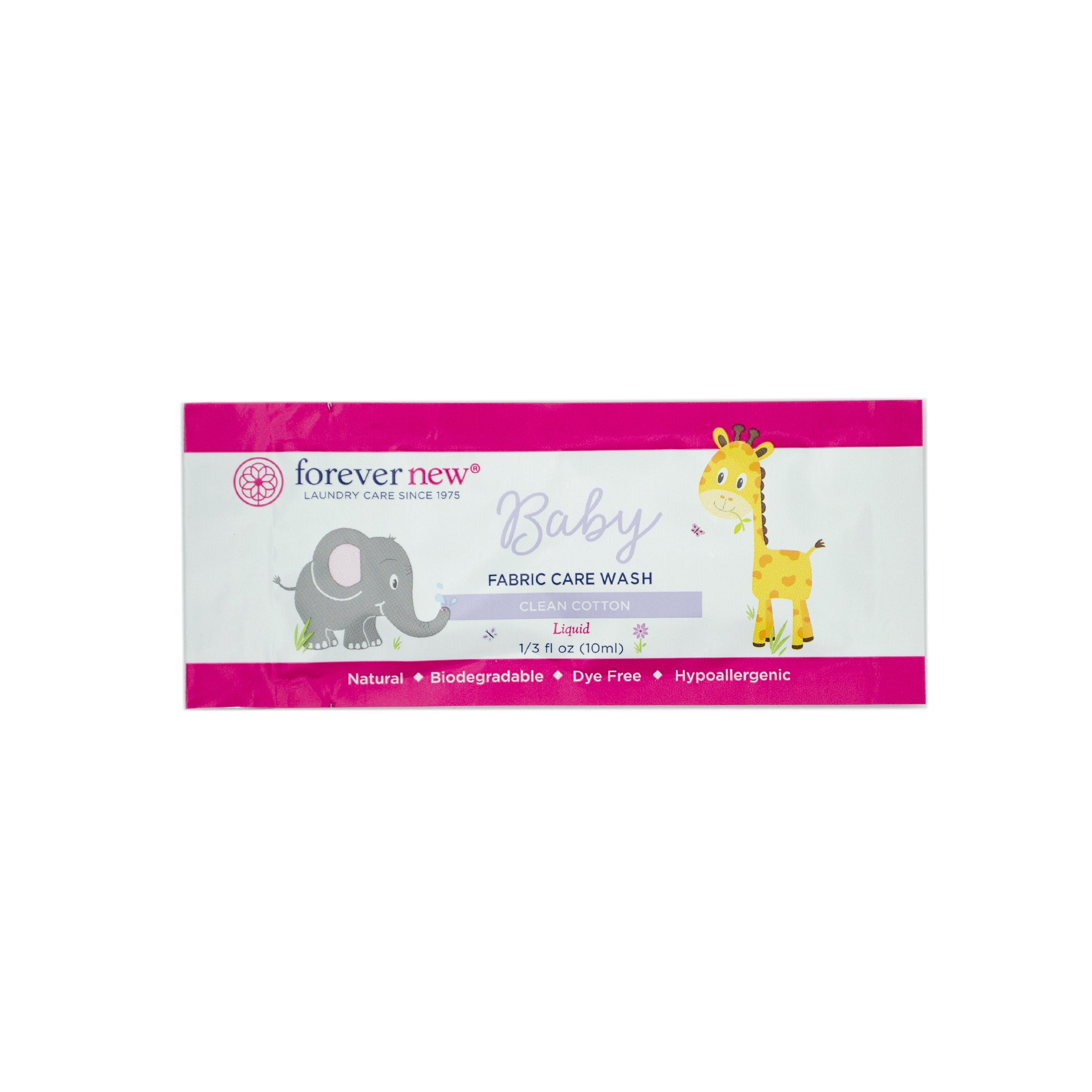 Forever new baby laundry detergent liquid clean cotton packets