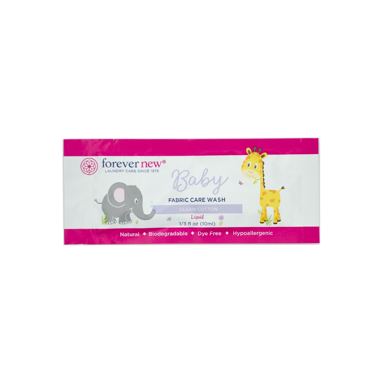 Forever New Baby Fabric Care Wash Laundry Detergent Clean Cotton Hypoallergenic Biodegradable Travel Packets